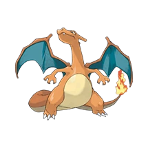 Charizard, forma final de Charmander de tipo Fuego y Volador