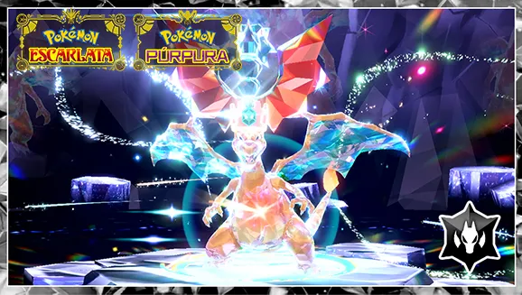 Charizard de teratipo Dragón con el Emblema Imbatibilidad en teraincursión de 7 estrellas